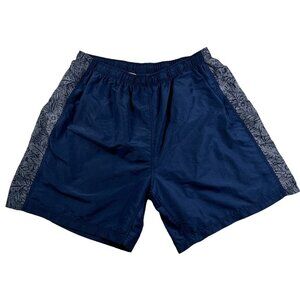 Cherokee Shorts Men's Elastic Waist Drawstring Swim Trunks Floral Blue Gray 2XL